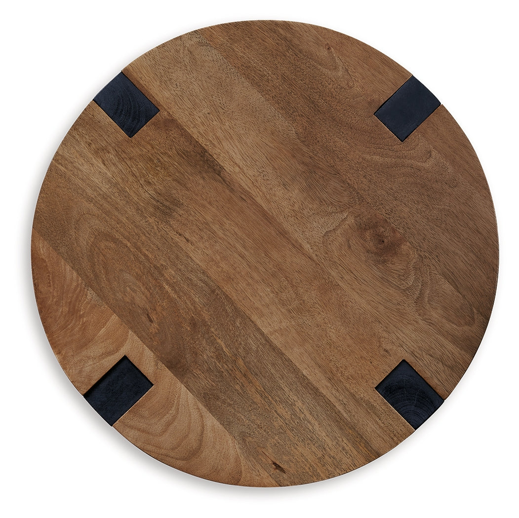 Hanneforth Brown/Black Coffee Table and 2 End Tables