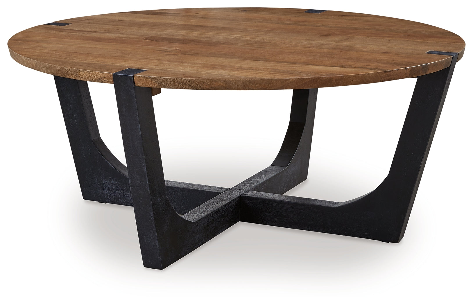 Hanneforth Brown/Black Coffee Table and 2 End Tables