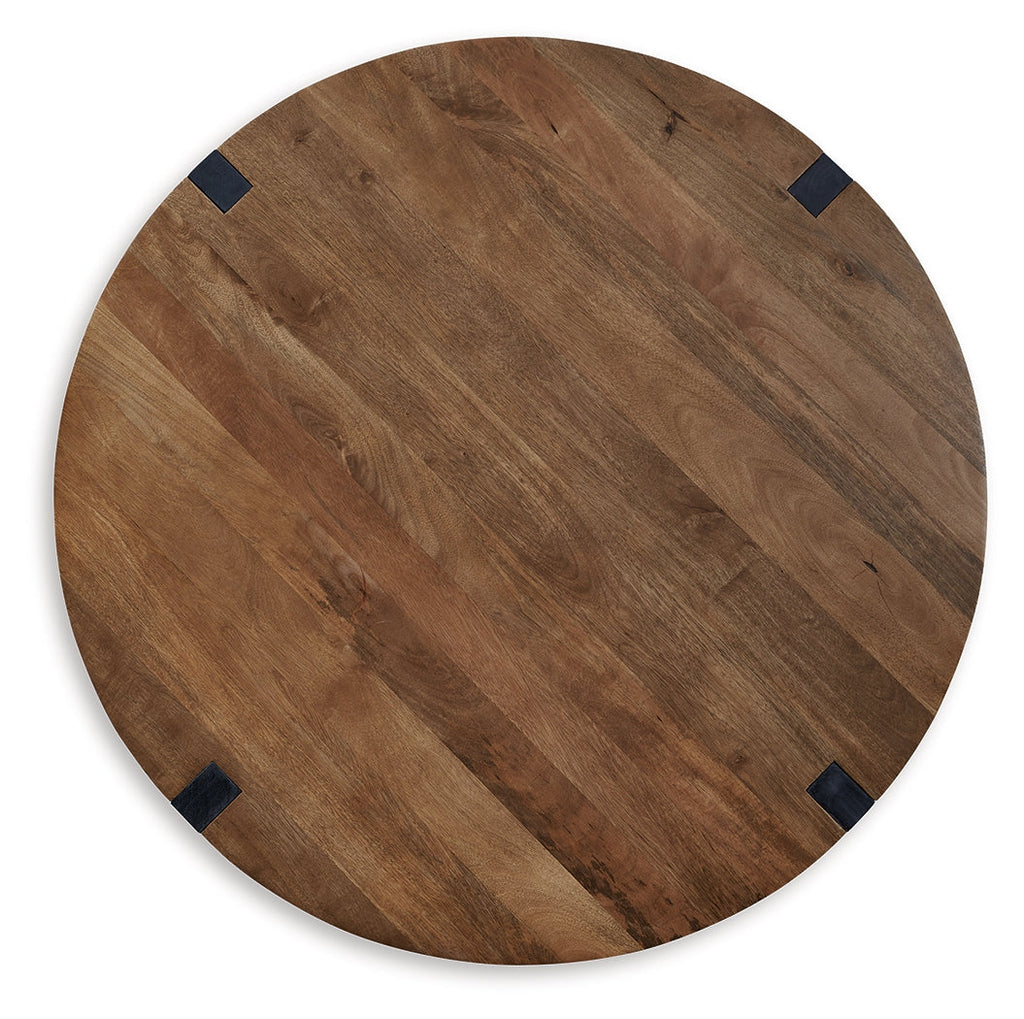 Hanneforth Brown/Black Coffee Table and 2 End Tables