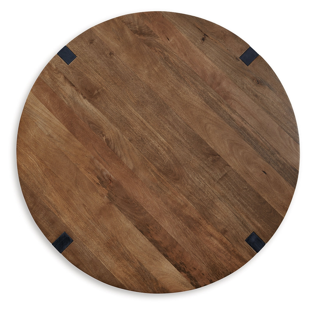Hanneforth Brown/Black Coffee Table and 2 End Tables