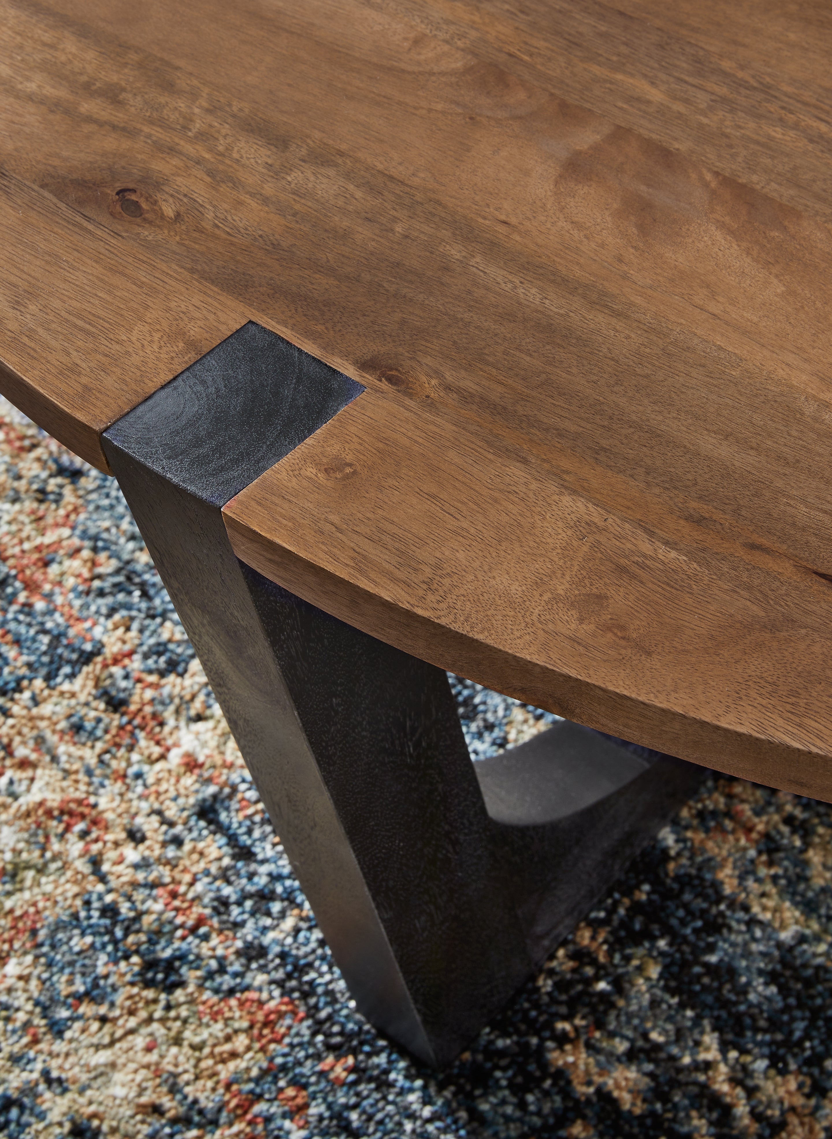 Hanneforth Brown/Black Coffee Table and 2 End Tables