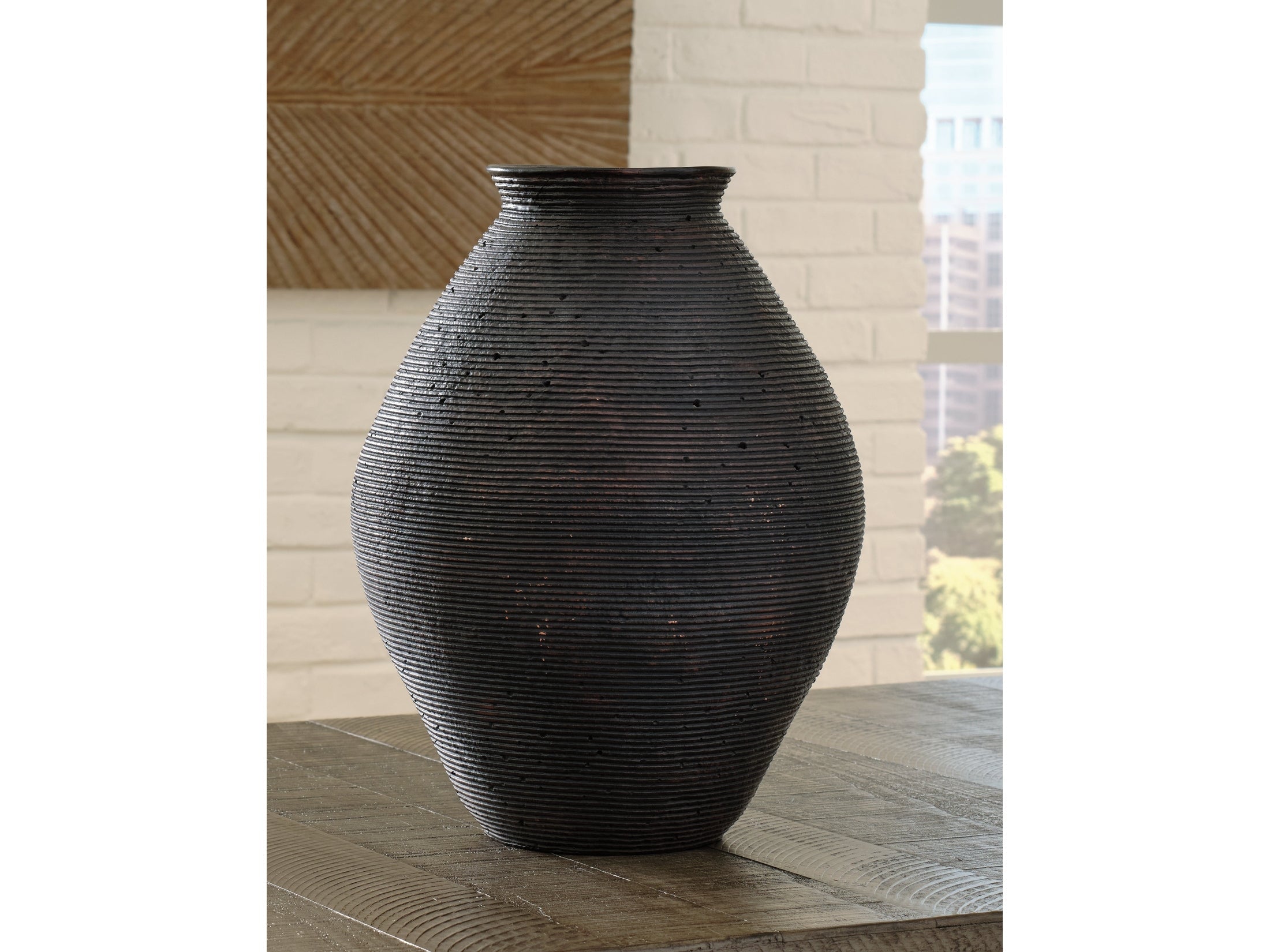 Hannela Antique Brown Vase (17"H)