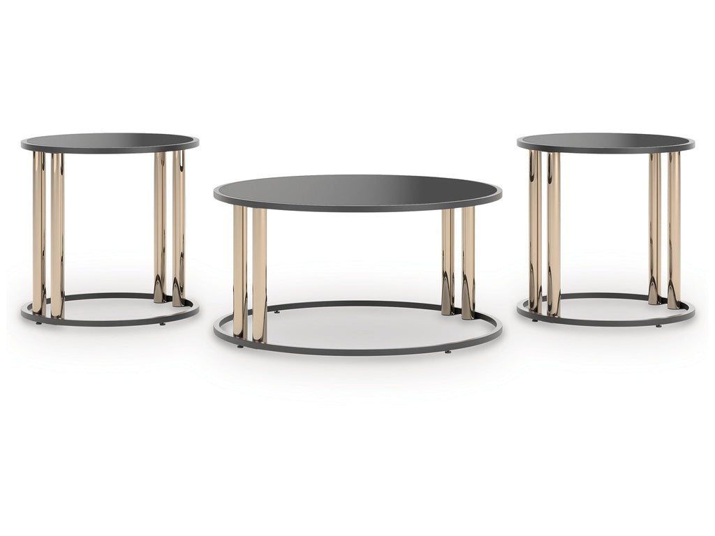 Hannerly Black/Gold Occasional Table Set (Set of 3)