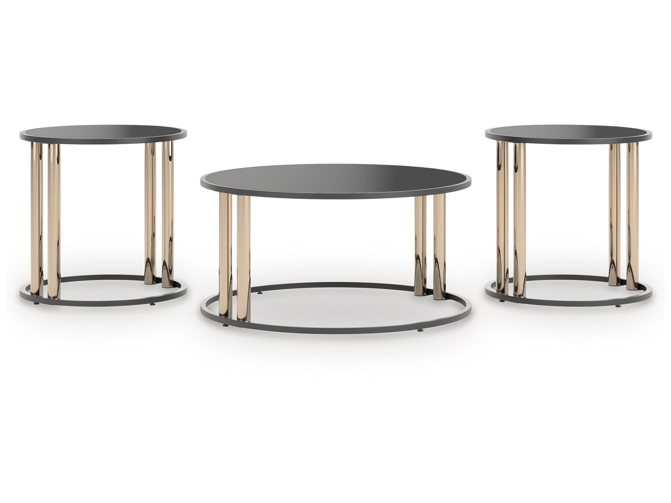 Hannerly Black/Gold Occasional Table Set (Set of 3)