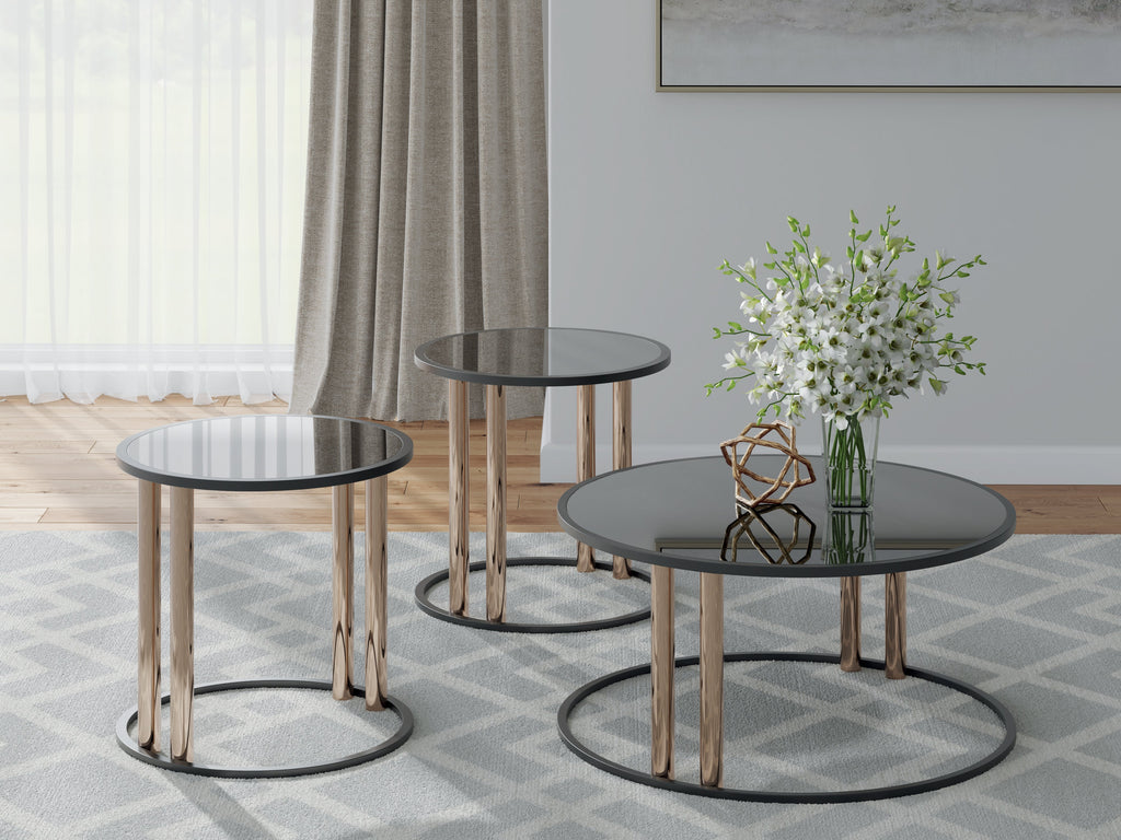 Hannerly Black/Gold Occasional Table Set (Set of 3)
