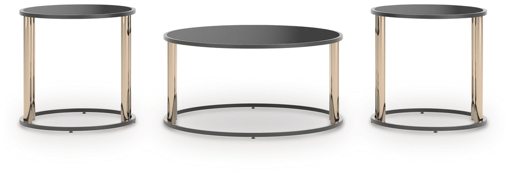 Hannerly Black/Gold Occasional Table Set (Set of 3)