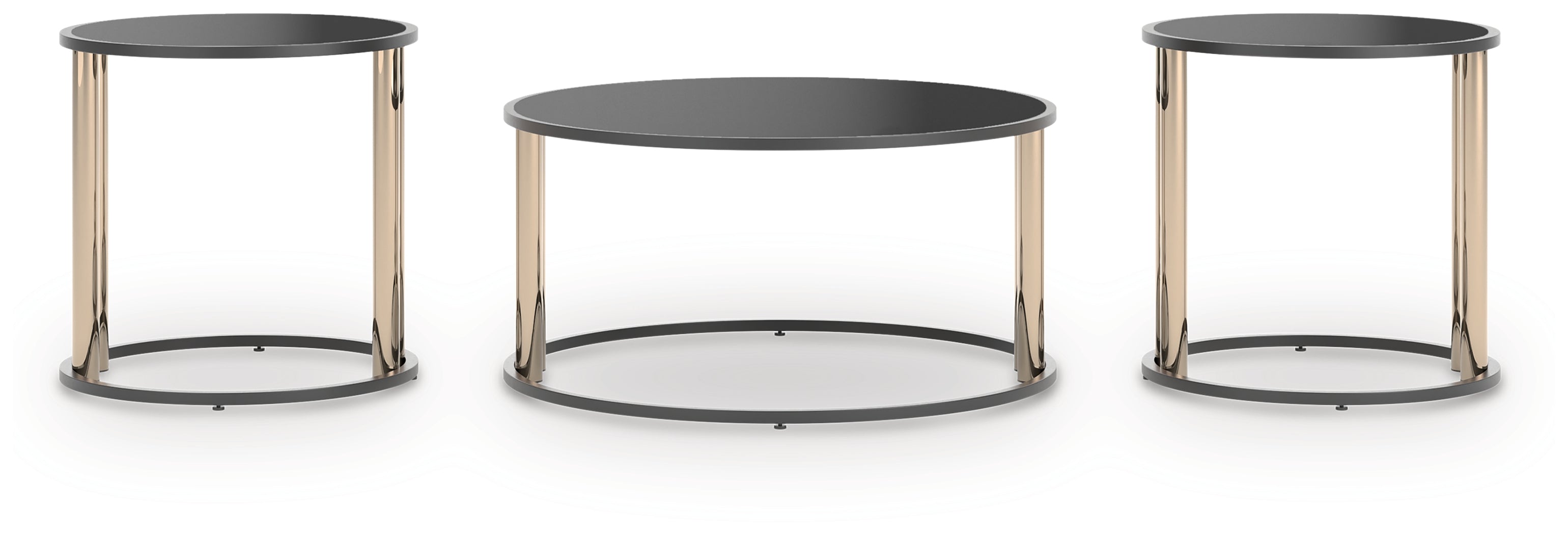 Hannerly Black/Gold Occasional Table Set (Set of 3)
