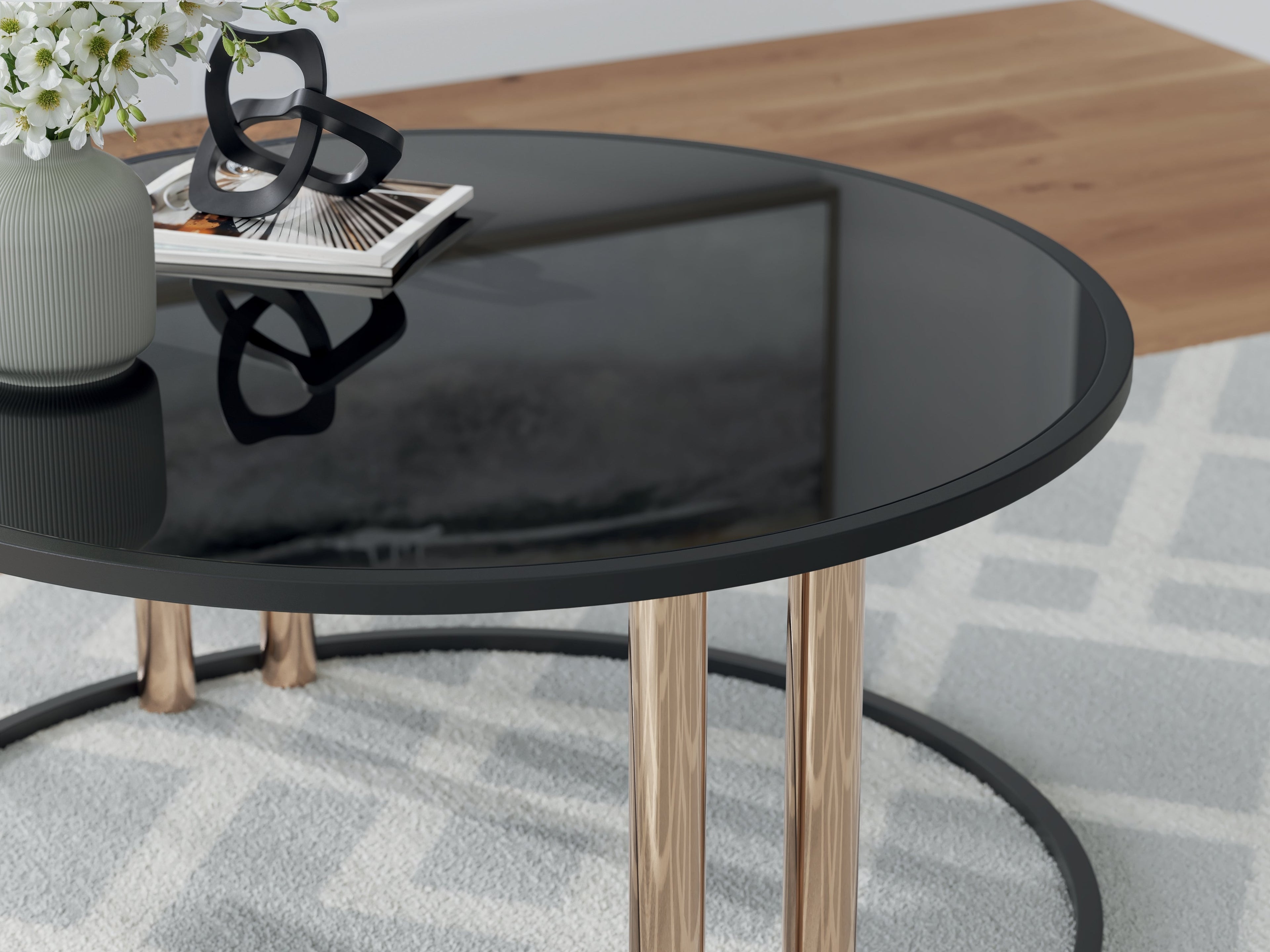 Hannerly Black/Gold Occasional Table Set (Set of 3)