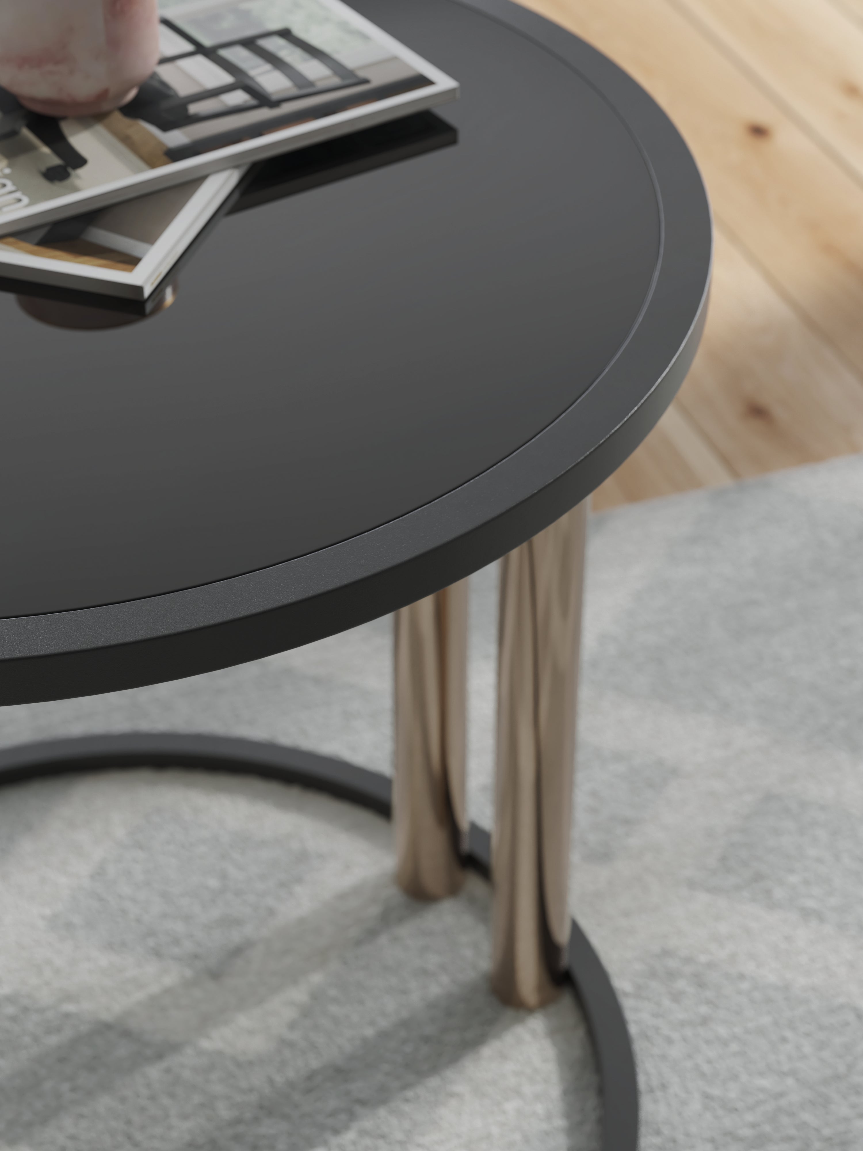 Hannerly Black/Gold Occasional Table Set (Set of 3)