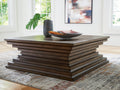 Hannodream Warm Brown Square Cocktail Table