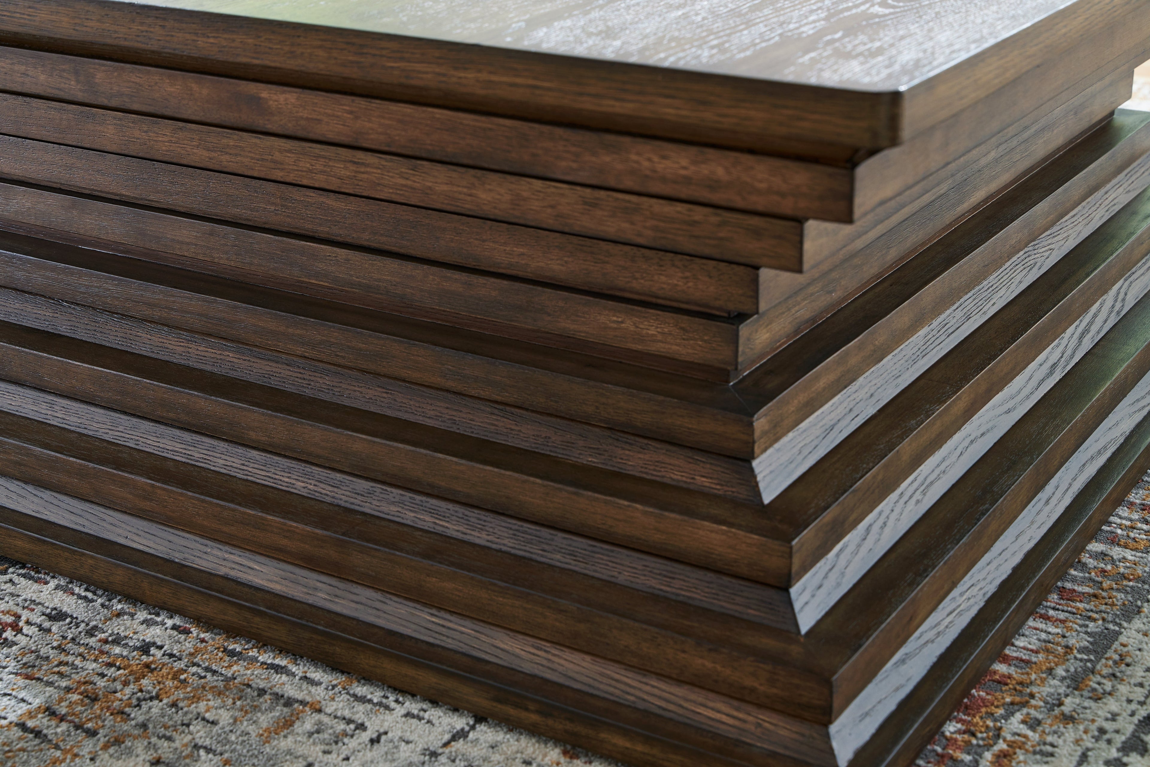 Hannodream Warm Brown Square Cocktail Table
