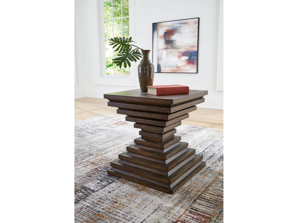 Hannodream Warm Brown Square End Table