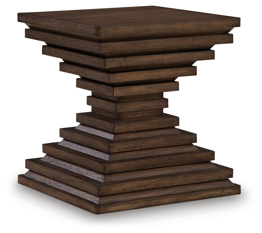 Hannodream Warm Brown Square End Table