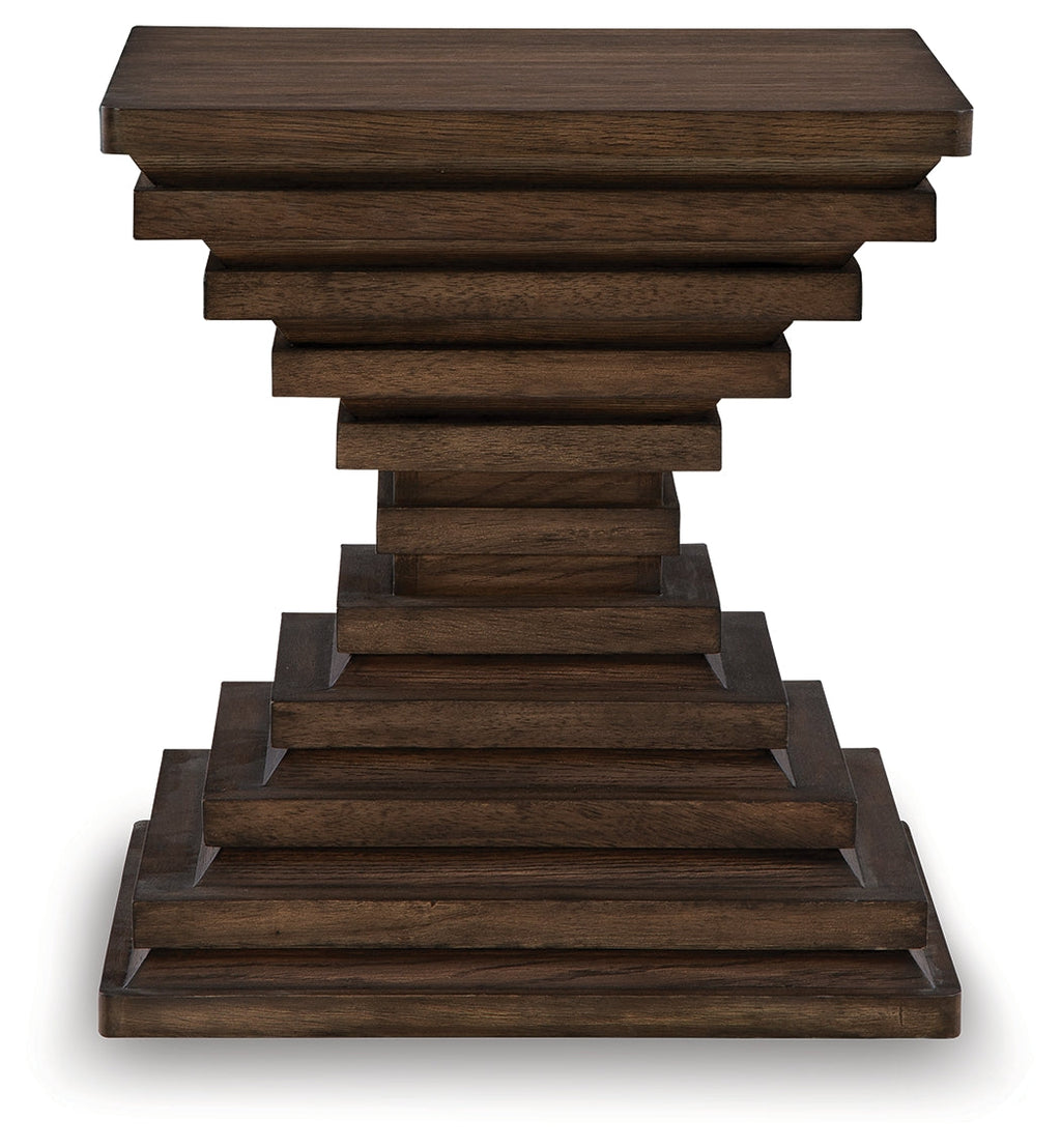 Hannodream Warm Brown Square End Table