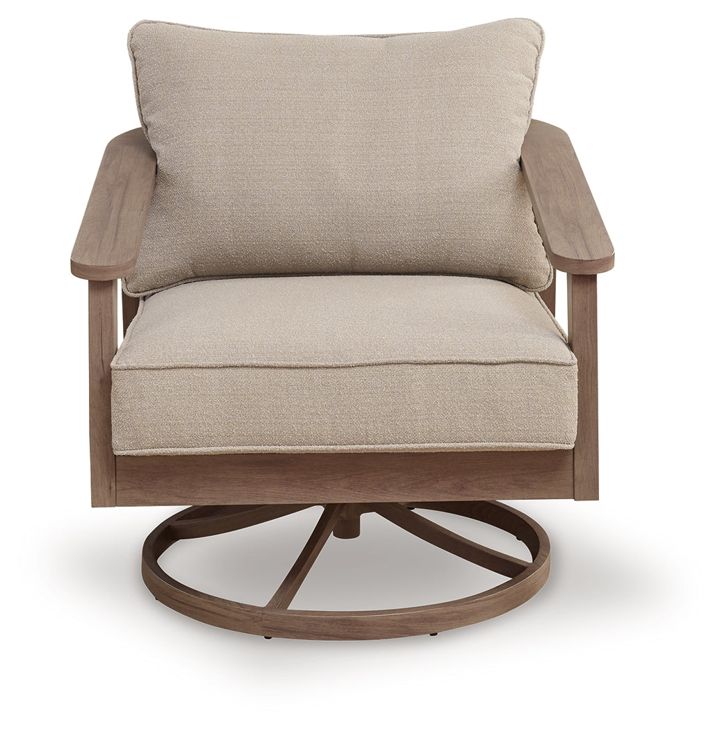 Harmony Headlands Natural/Gray Swivel Lounge w/ Cushion