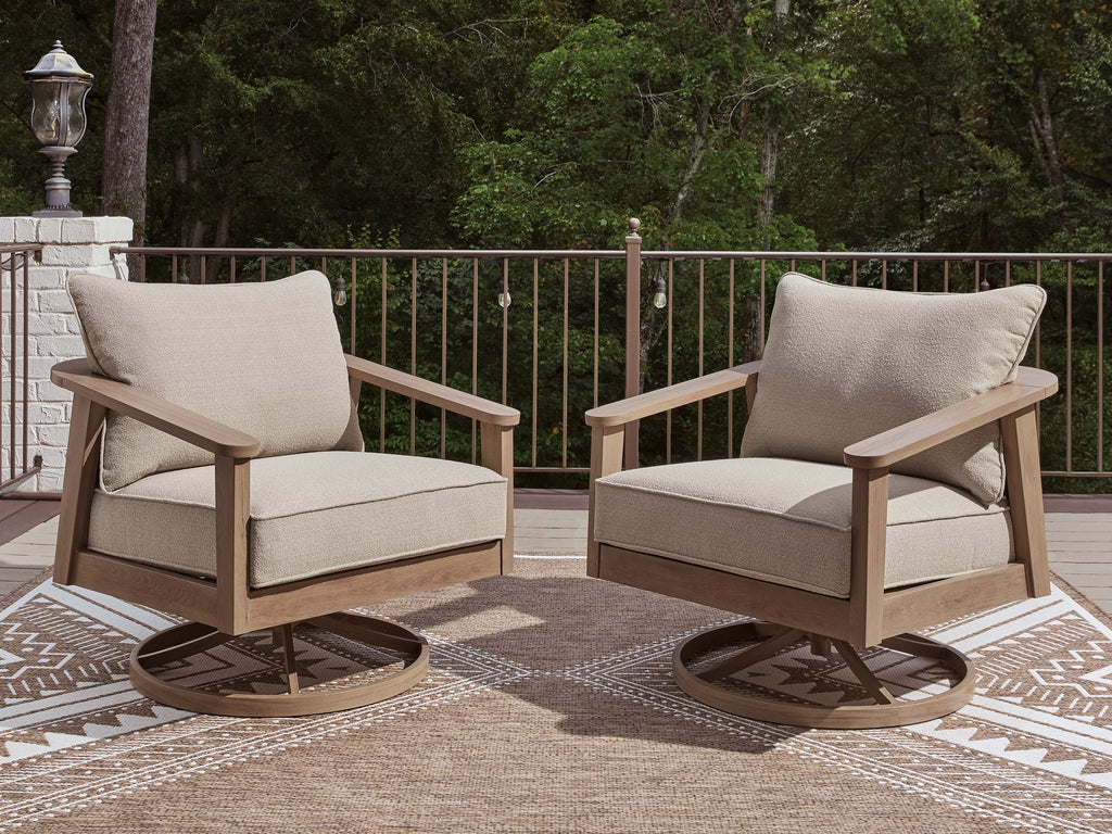 Harmony Headlands Natural/Gray Swivel Lounge w/ Cushion
