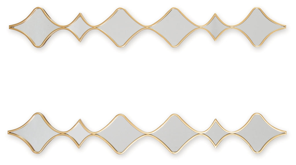 Harriswood Gold Finish Accent Mirror Set (Set of 2)