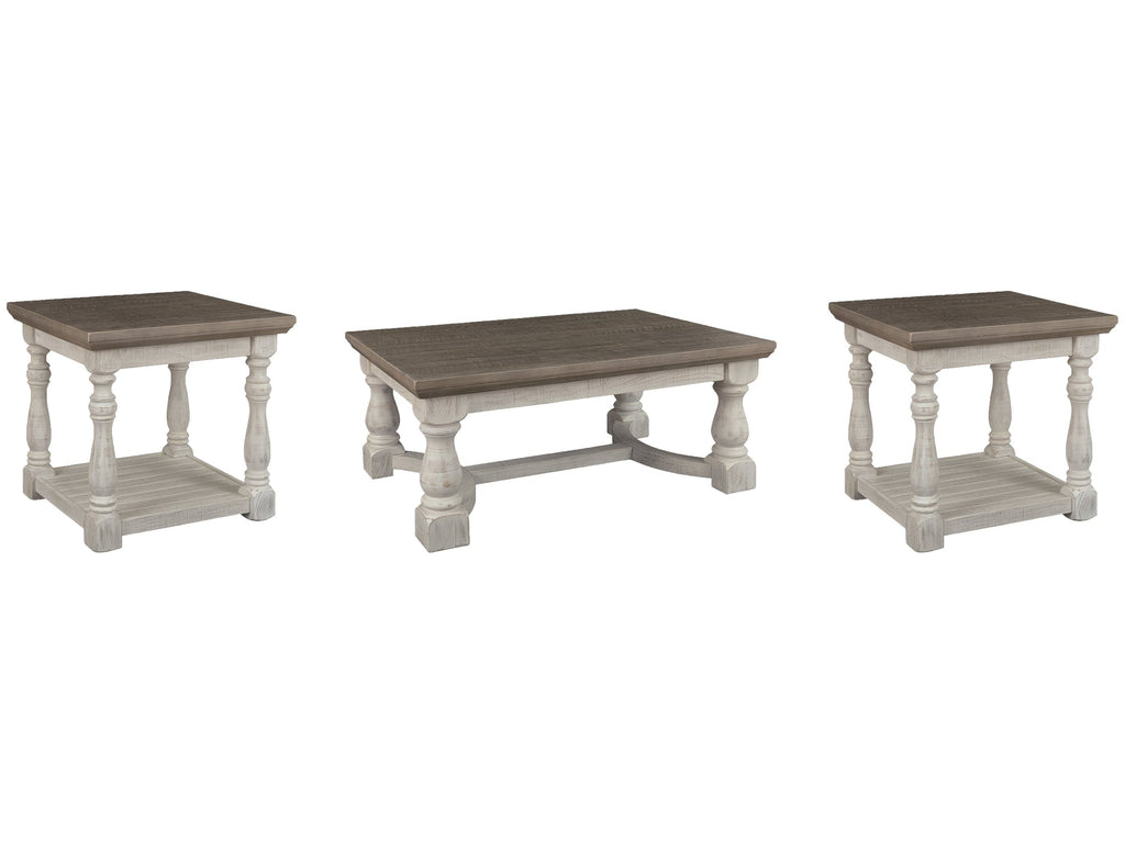 Havalance Gray/White Coffee Table and 2 End Tables