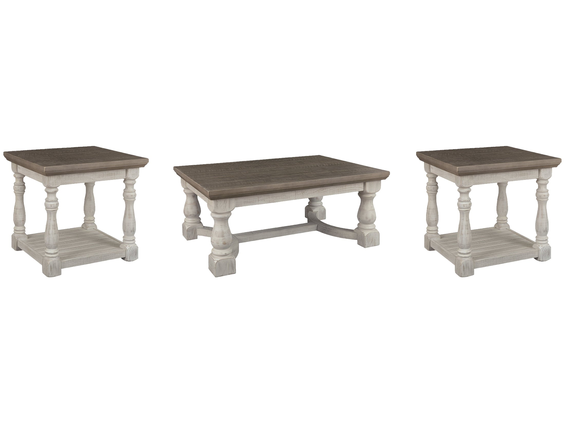 Havalance Gray/White Coffee Table and 2 End Tables