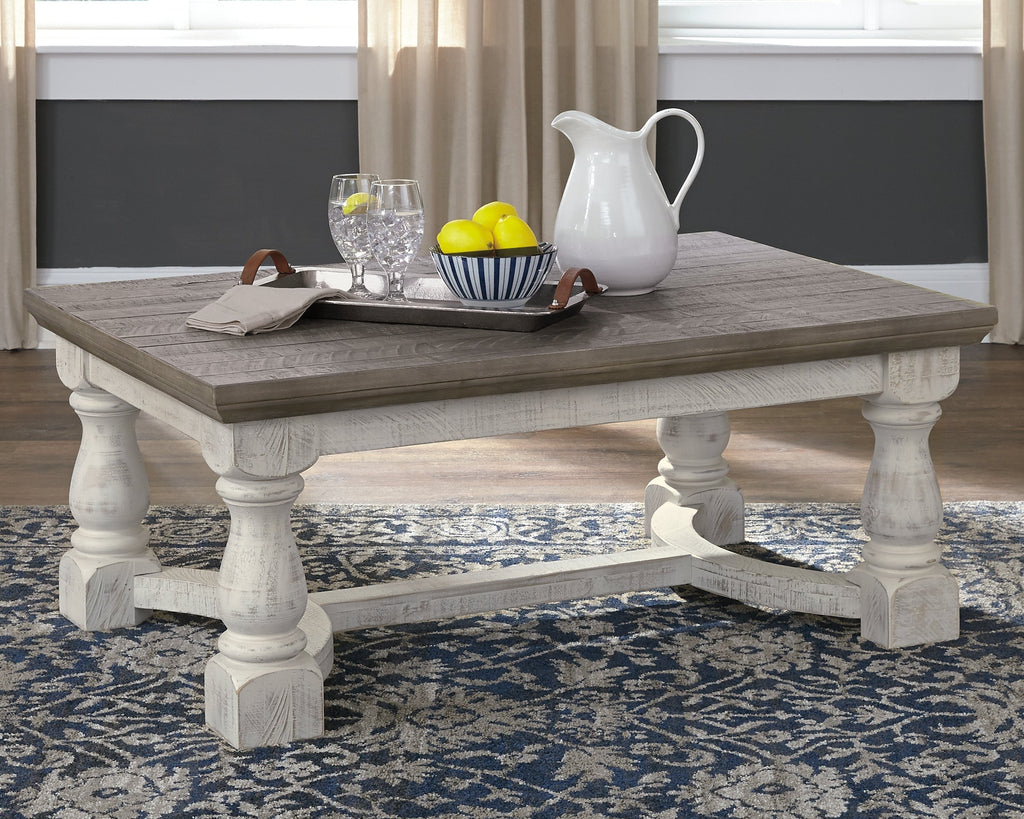 Havalance Gray/White Coffee Table and 2 End Tables