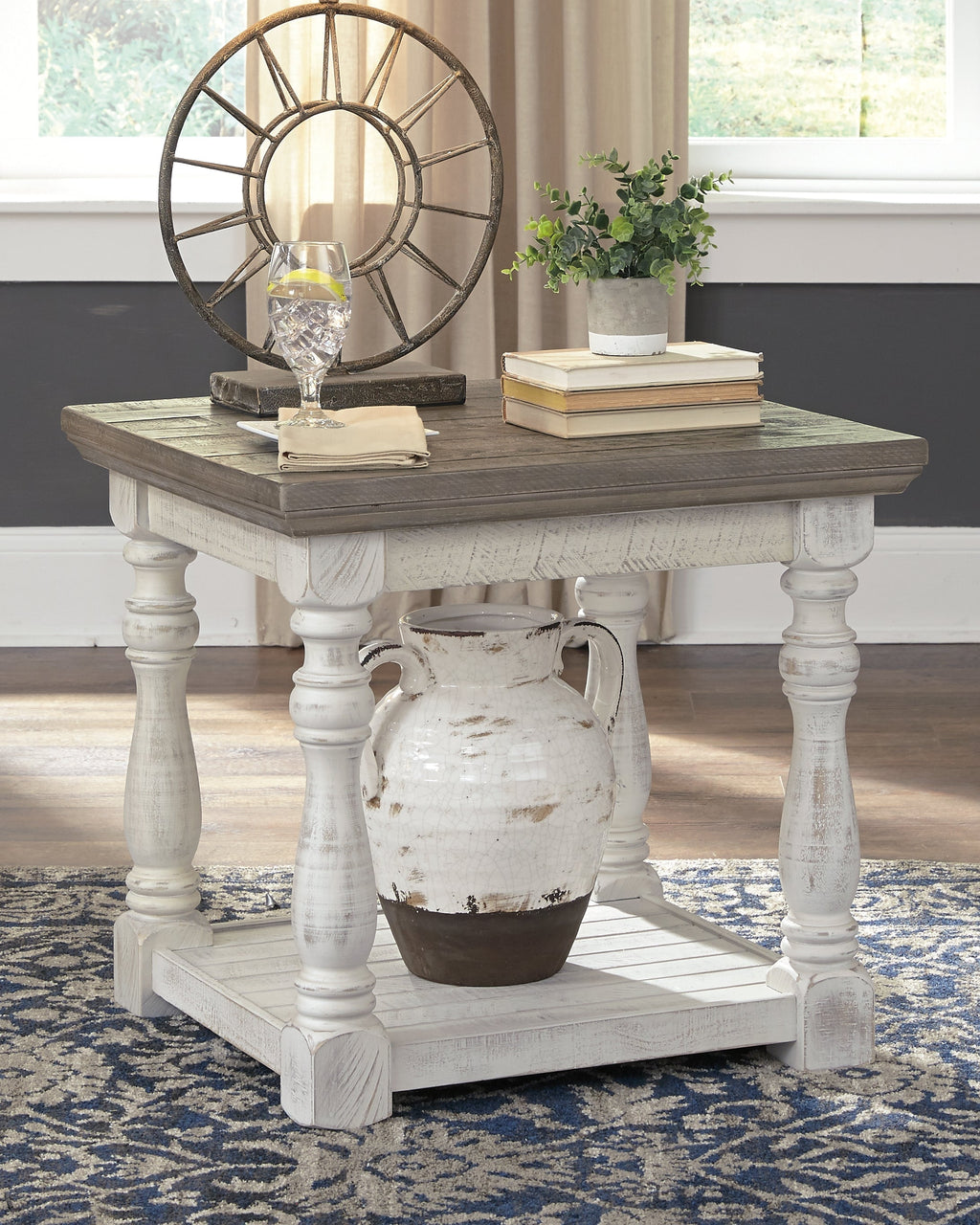Havalance Gray/White Coffee Table and 2 End Tables