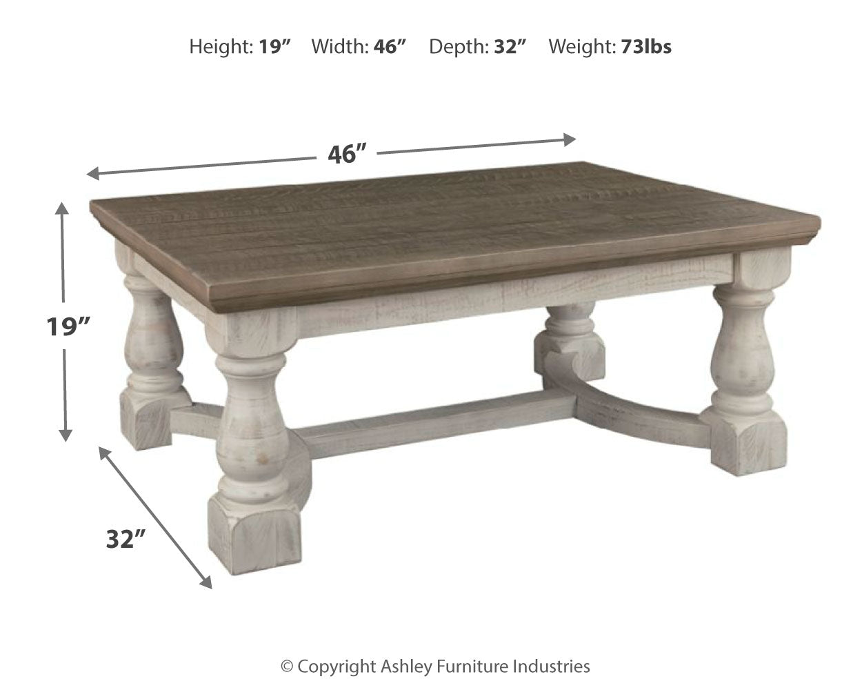 Havalance Gray/White Coffee Table and 2 End Tables
