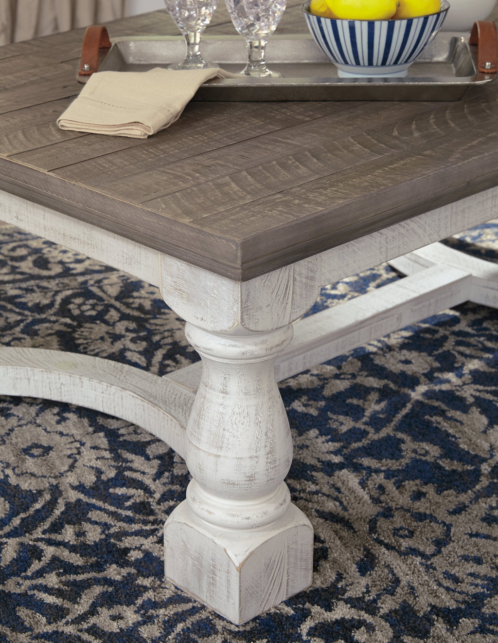 Havalance Gray/White Coffee Table and 2 End Tables