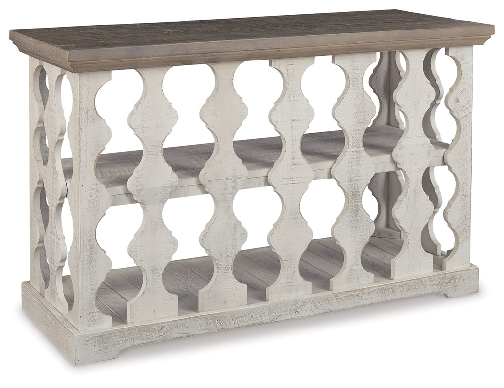 Havalance Gray & White Sofa/Console Table Balustrade-style