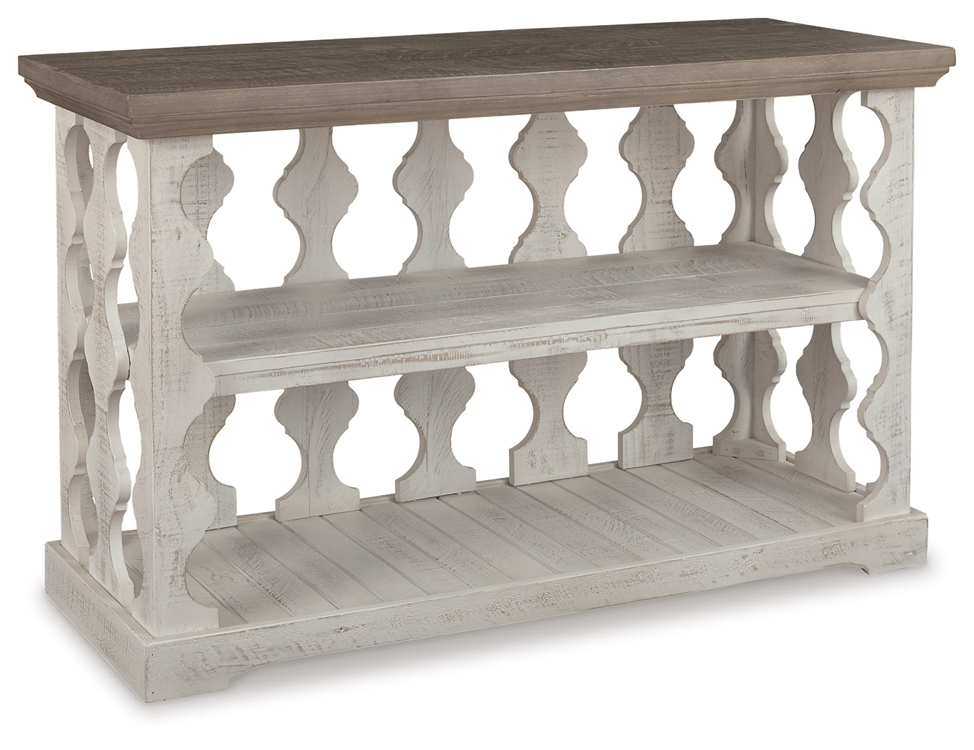 Havalance Gray & White Sofa/Console Table Balustrade-style