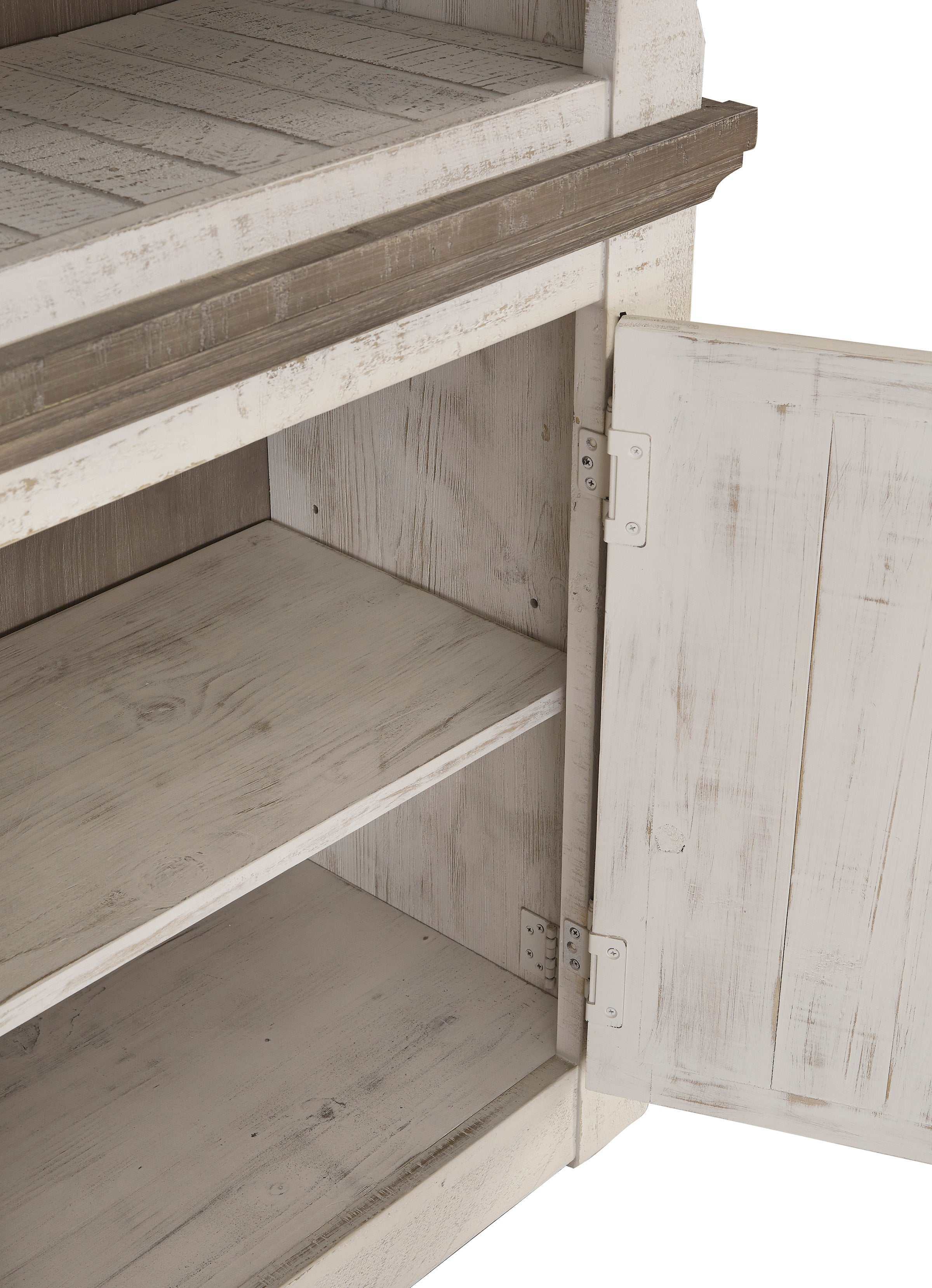 Havalance Weathered Gray & Vintage White Entertainment Center / 4pc