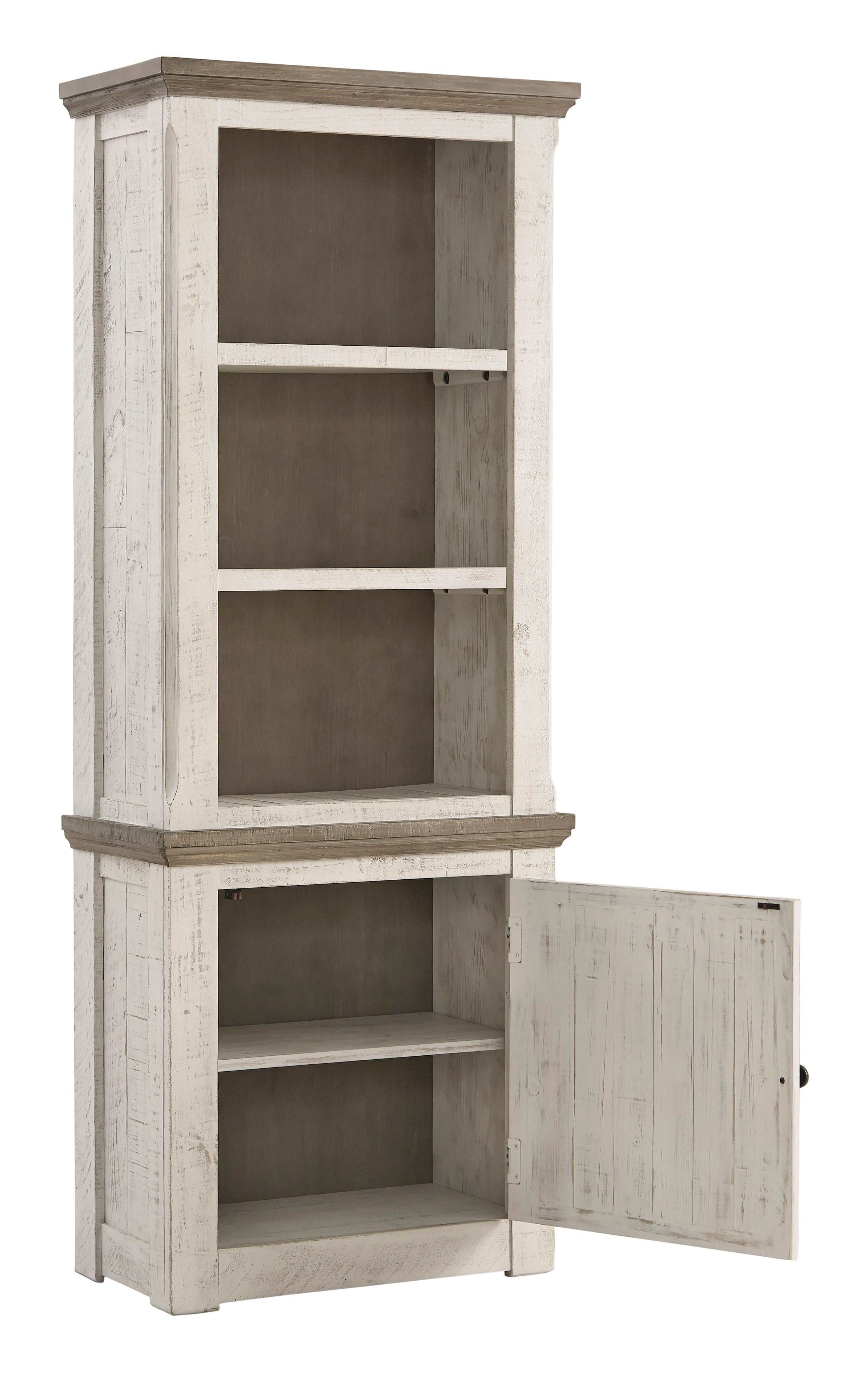 Havalance Weathered Gray & Vintage White Entertainment Center / 4pc