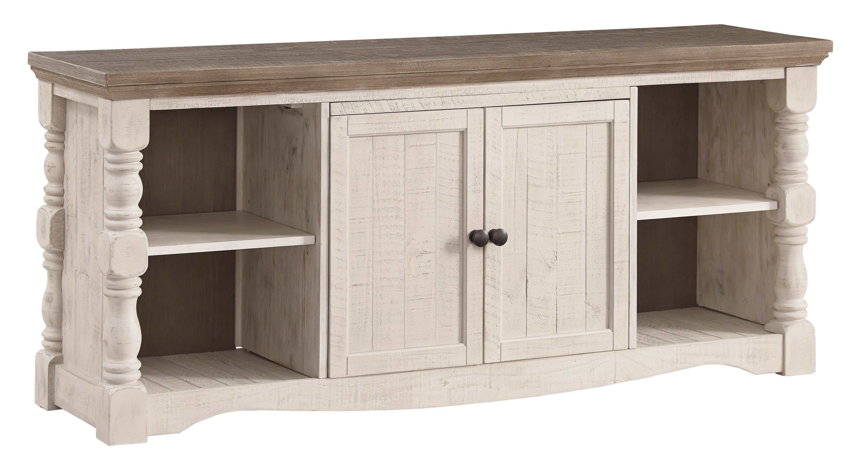 Havalance Weathered Gray & Vintage White Entertainment Center / 4pc