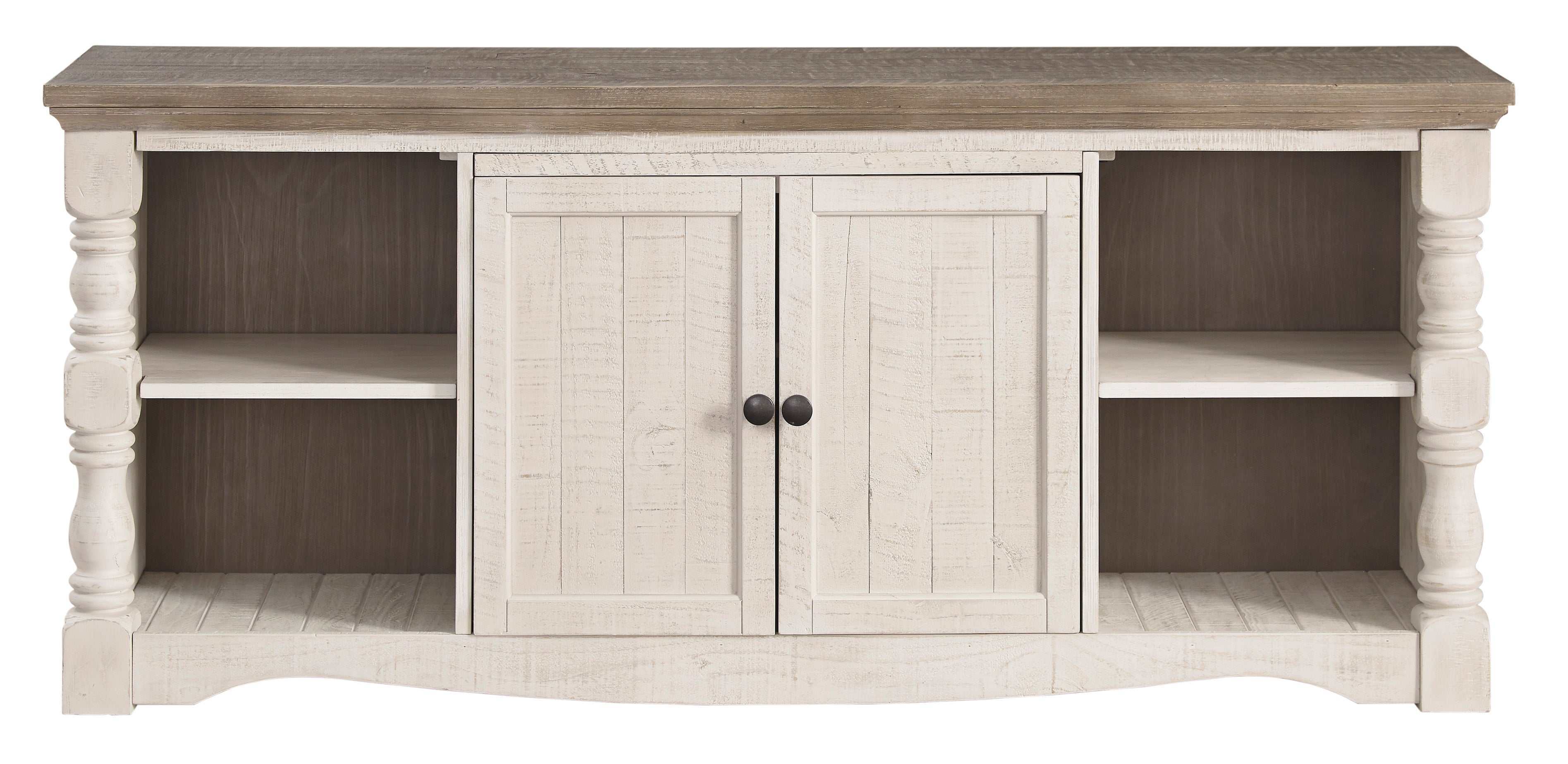 Havalance Weathered Gray & Vintage White Entertainment Center / 4pc