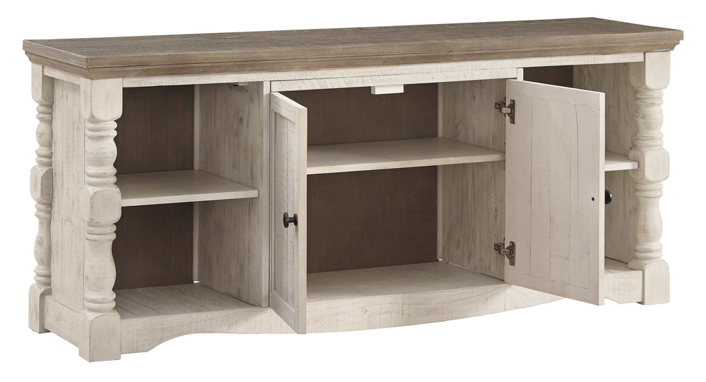 Havalance Weathered Gray & Vintage White Entertainment Center / 4pc