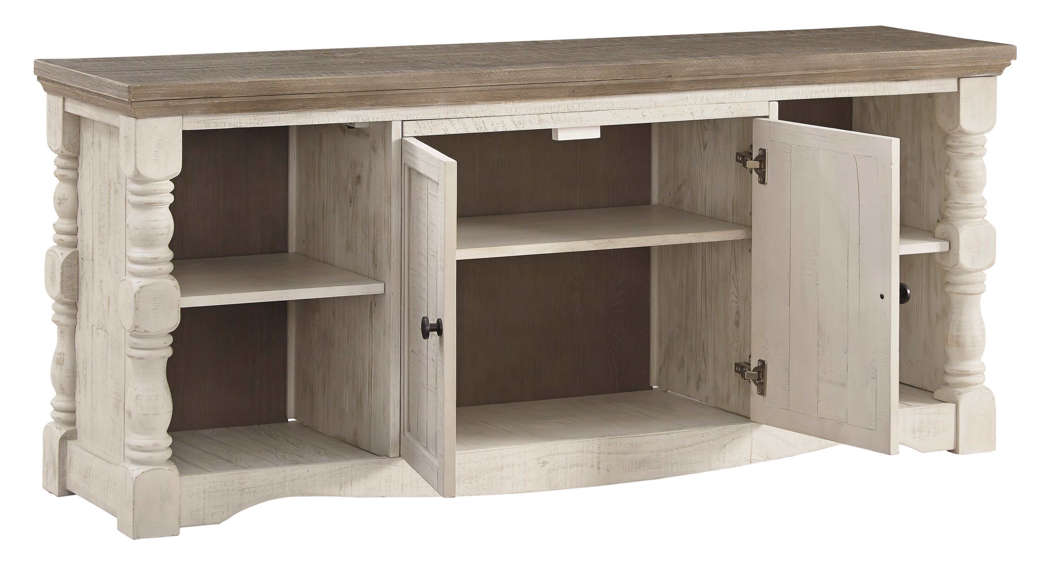 Havalance Weathered Gray & Vintage White Entertainment Center / 4pc