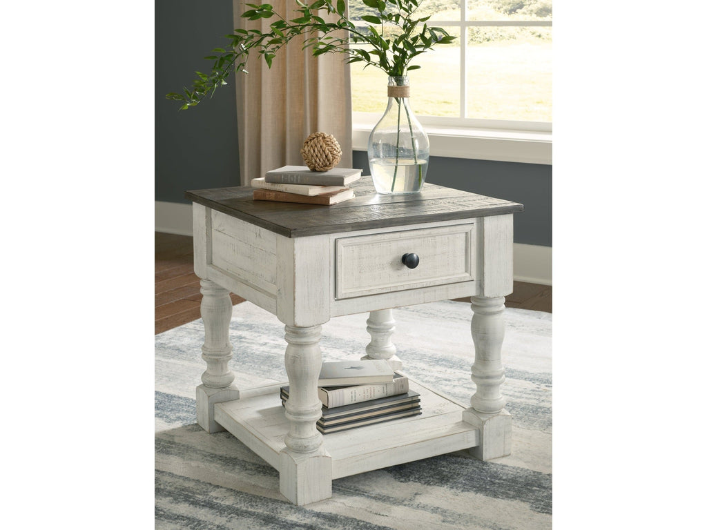 Havalance White/Gray End Table