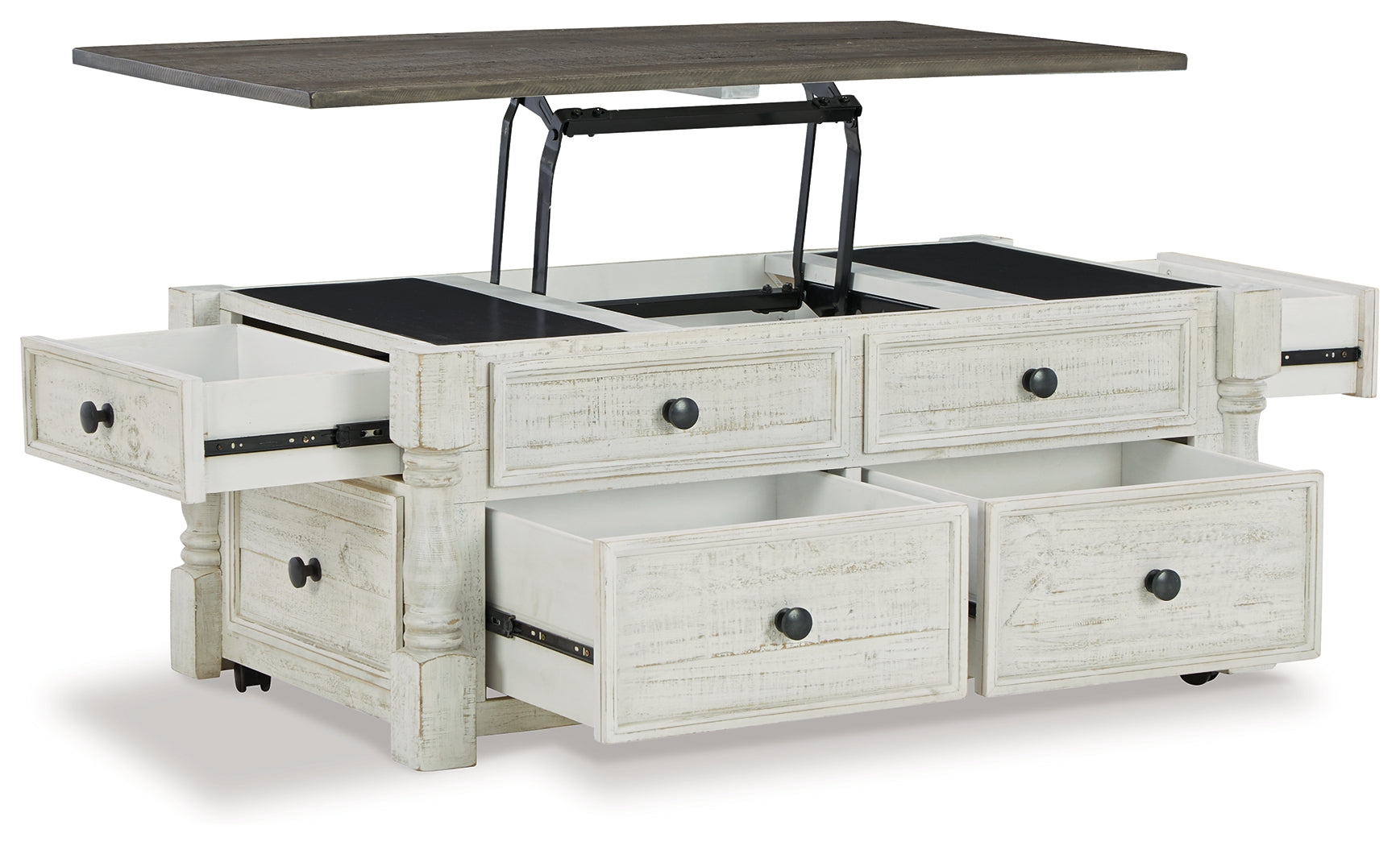Havalance White/Gray Lift Top Coffee Table and 2 End Tables