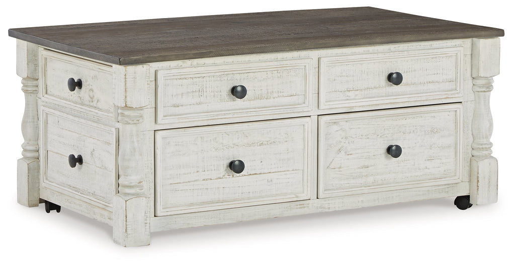 Havalance White/Gray Lift Top Coffee Table and 2 End Tables
