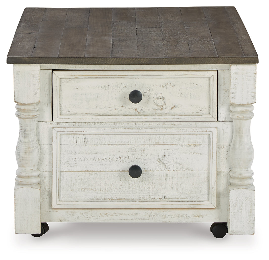 Havalance White/Gray Lift Top Coffee Table and 2 End Tables