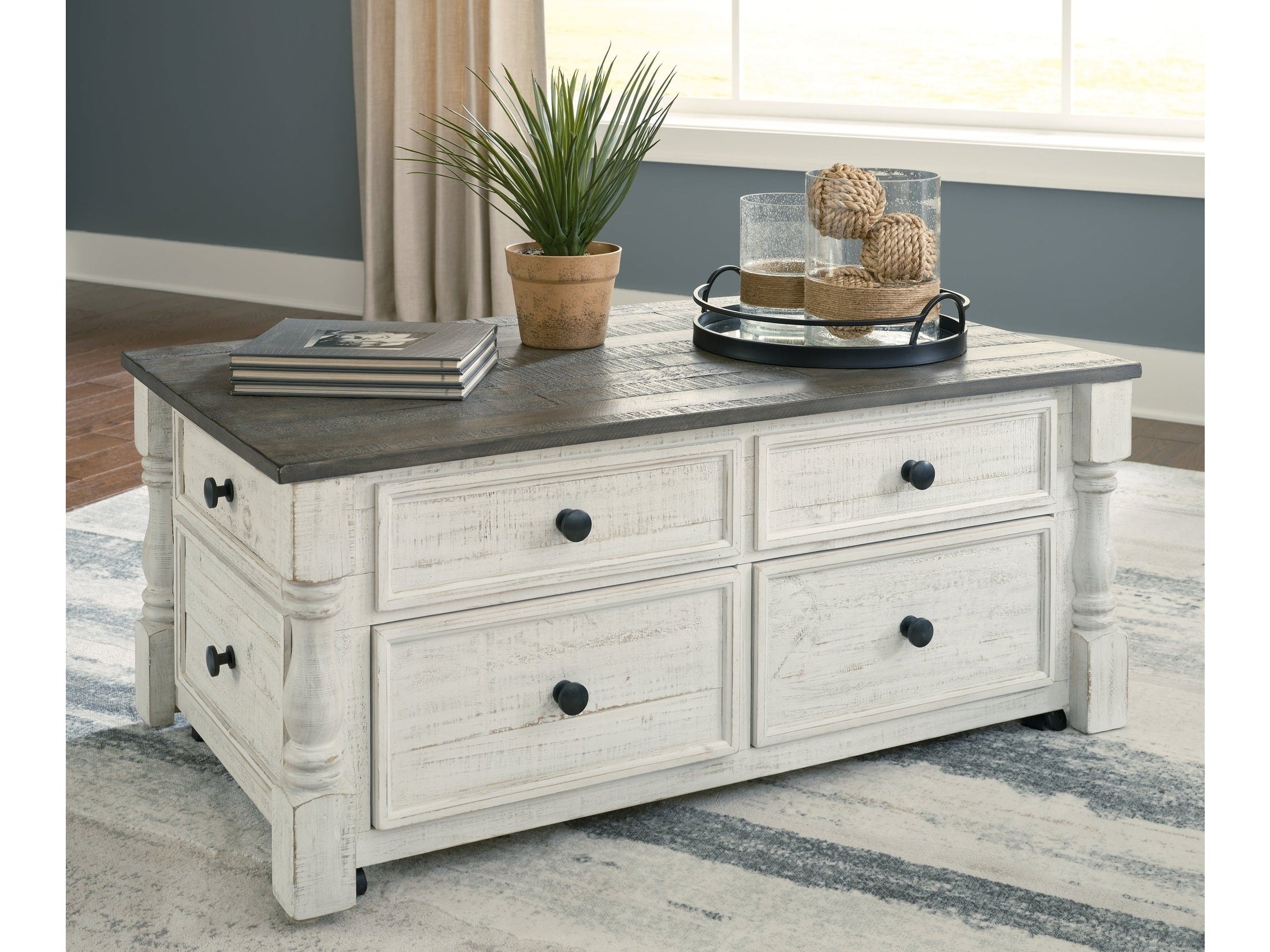 Havalance White/Gray LiftTop Coffee Table