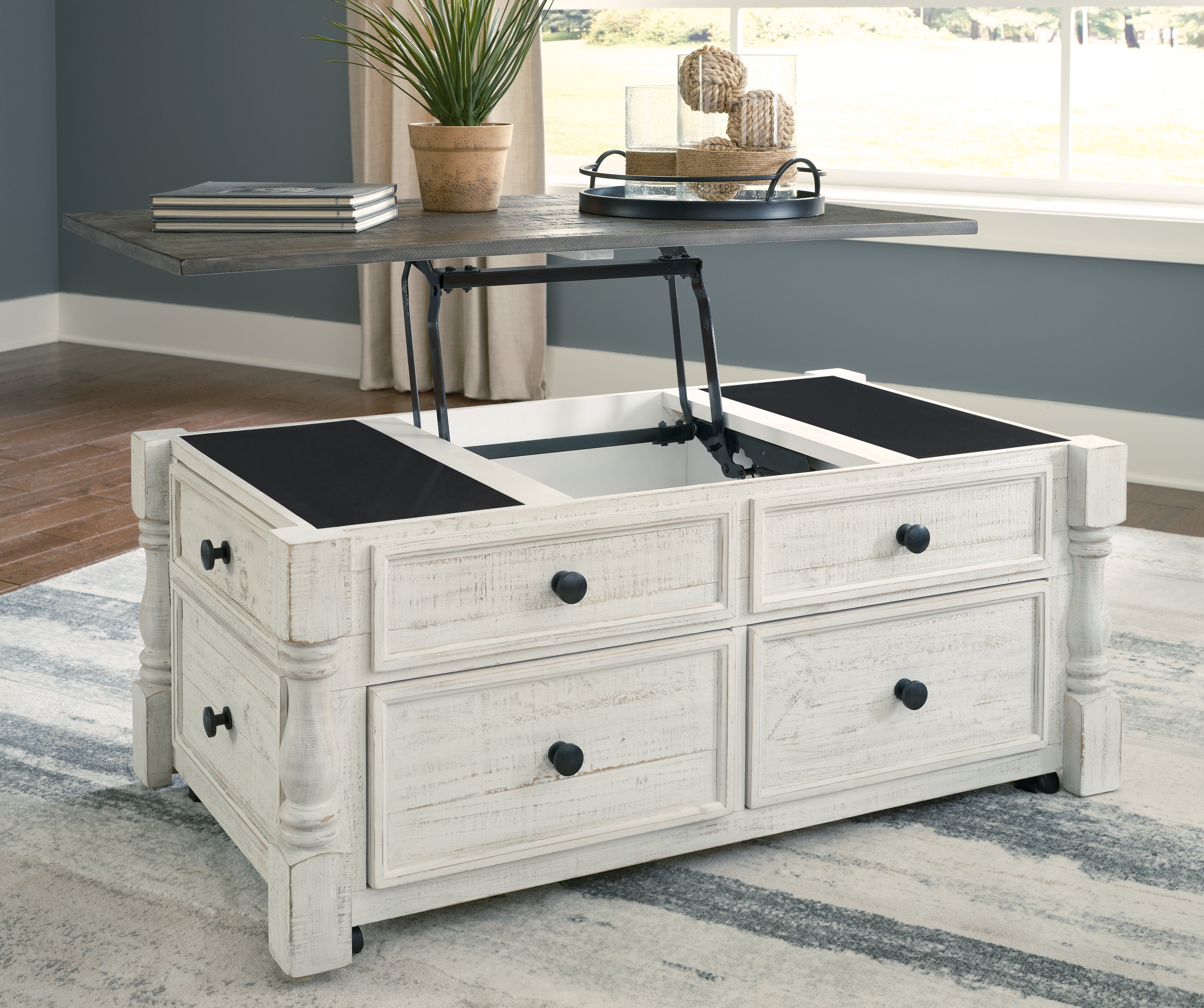 Havalance White/Gray LiftTop Coffee Table