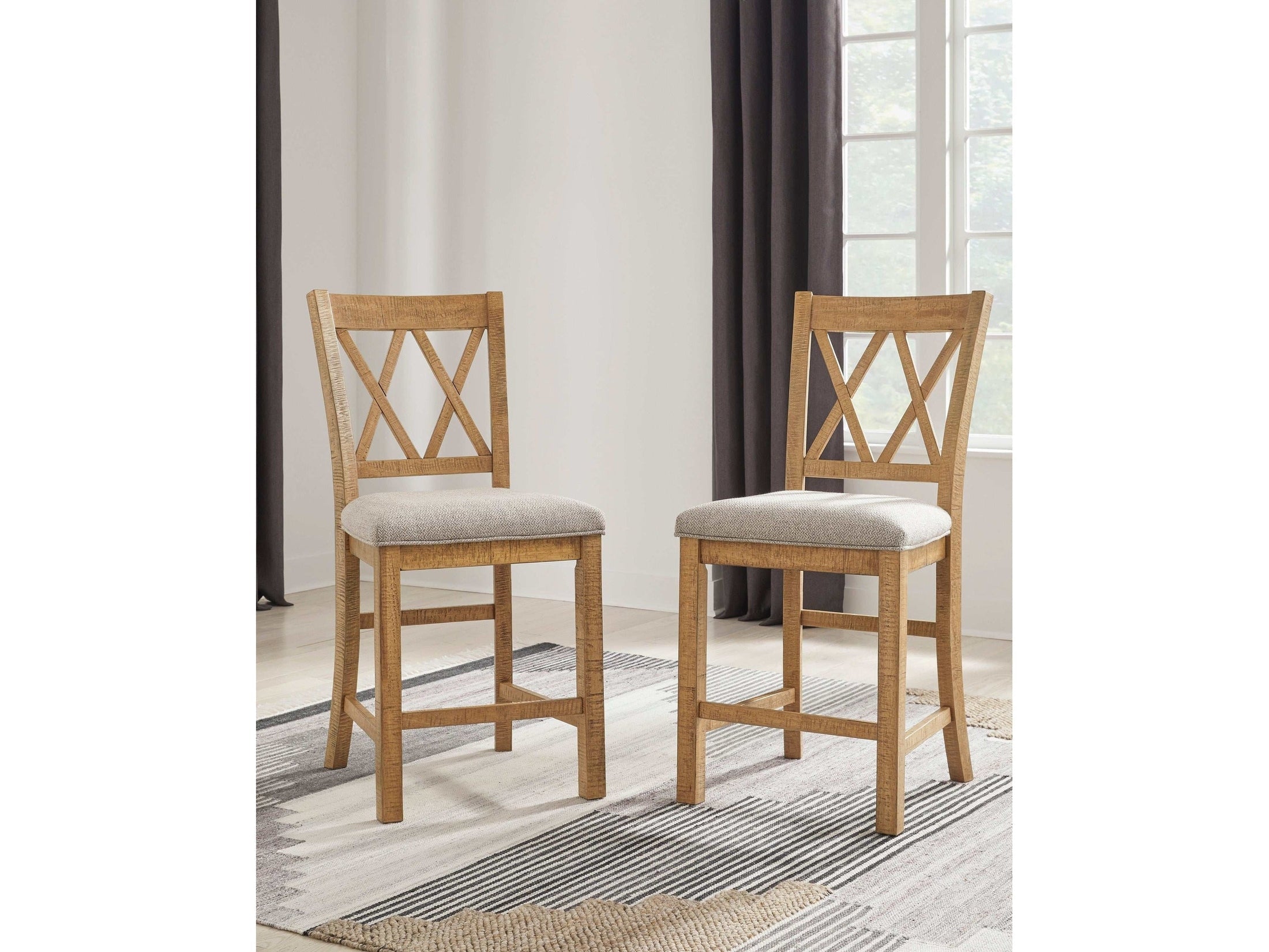 Havonplane Brown Counter Height Dining Chair (Set of 2)