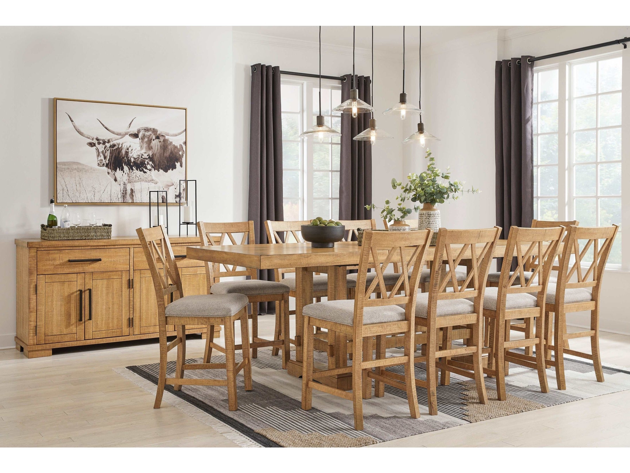 Havonplane Brown Counter Height Dining Room Set / 11pc