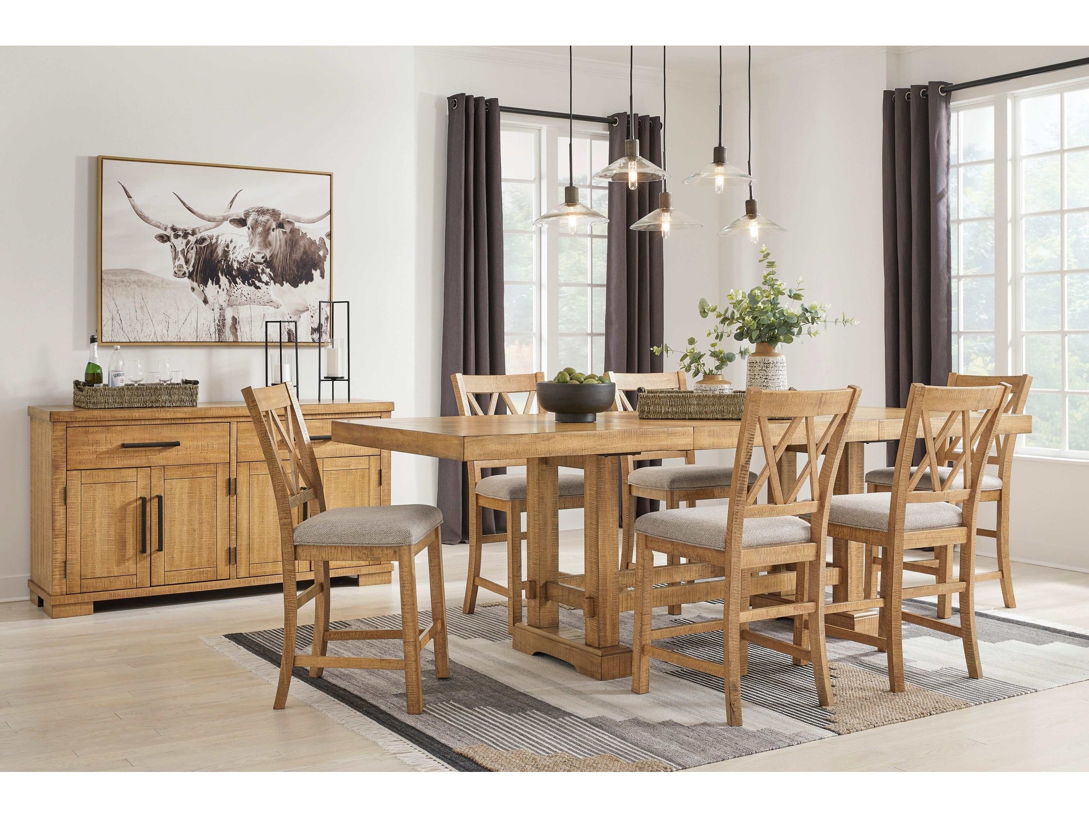 Havonplane Brown Counter Height Dining Room Set / 7pc