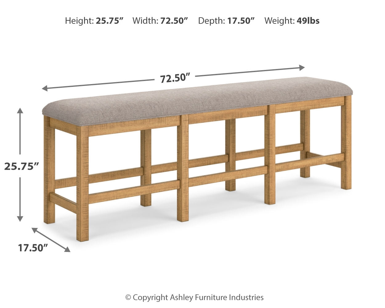 Havonplane Brown Counter Height Dining Table, 6 Barstools and Bench