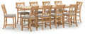 Havonplane Brown Counter Height Dining Table and 10 Barstools