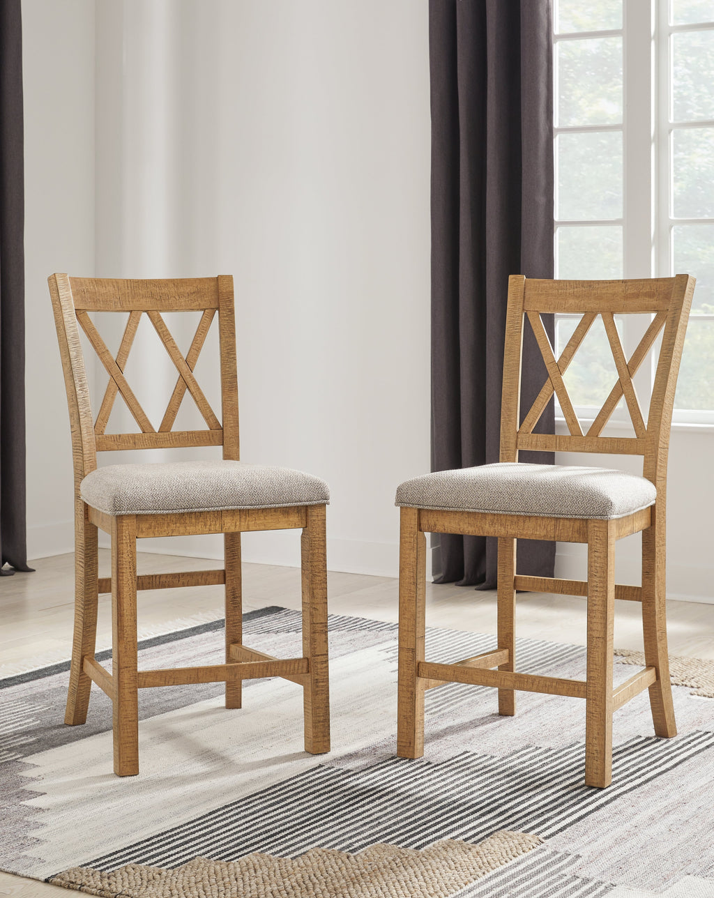 Havonplane Brown Counter Height Dining Table and 8 Barstools