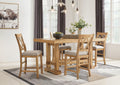 Havonplane Brown Counter Height Extension Dining Table and 4 Barstools