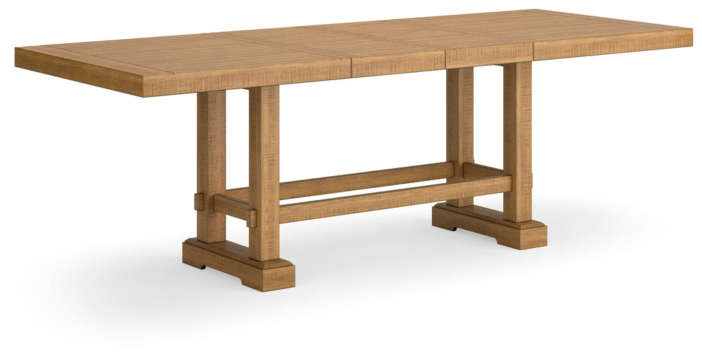 Havonplane Brown Counter Height Extension Dining Table and 4 Barstools