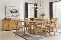 Havonplane Brown Counter Height Extension Dining Table and 6 Barstools